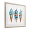 Stupell Industries Blue Glam Ice Cream Cones Framed Print Under Glass, design by Amanda Greenwood